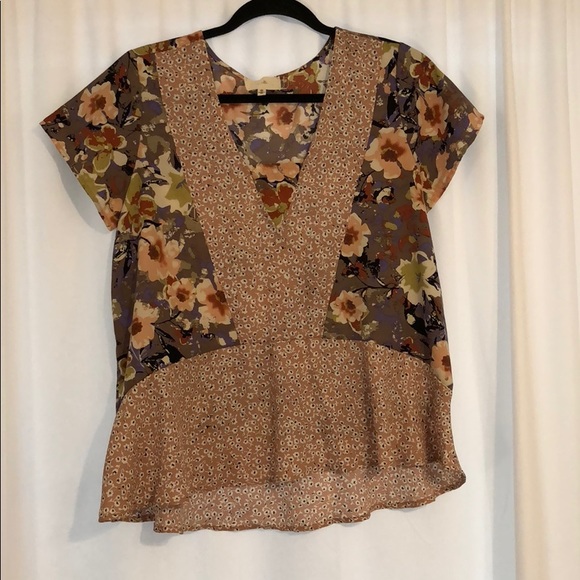 Mixed Print Anthropologie Top - Picture 2 of 5